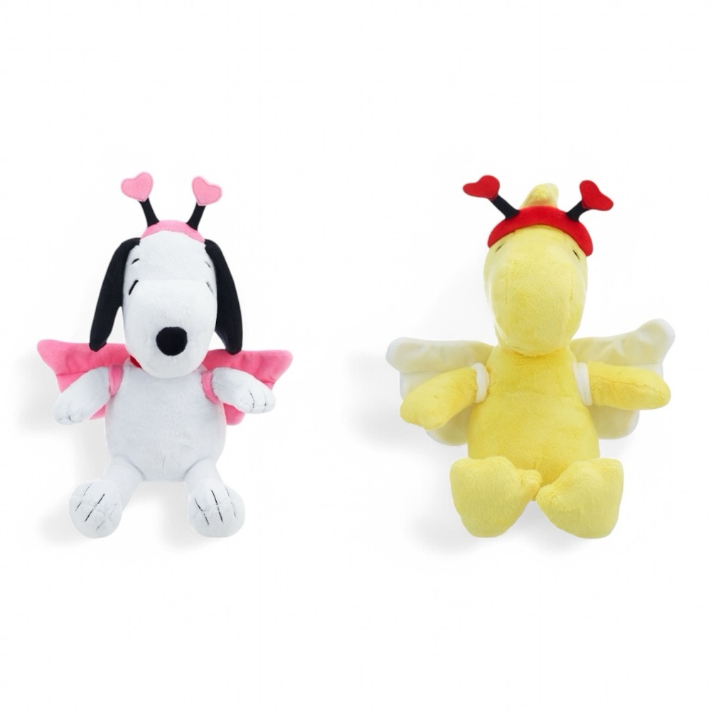PEANUTS Snoopy and Woodstock Valentine’s Large Plush Set Hearts Plush Decor Set